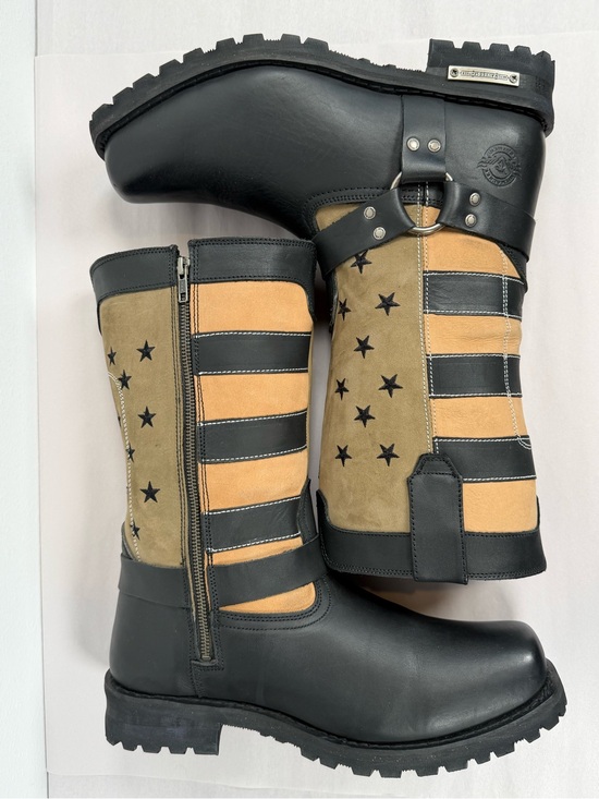 Milwaukee Leather 9045 Men\'s Harness Boots Size 13 Leather \'Stars and Stripes\' main image 5